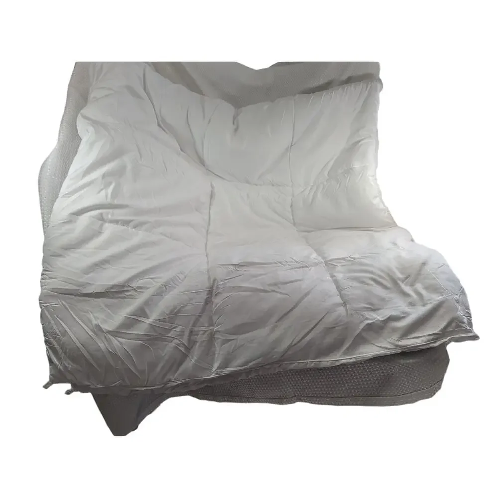 UTOPIA! PURE WHITE, BOXED EDGE, QUILTED DOWN ALTERNATIVE COMFORTER! SZ FULL